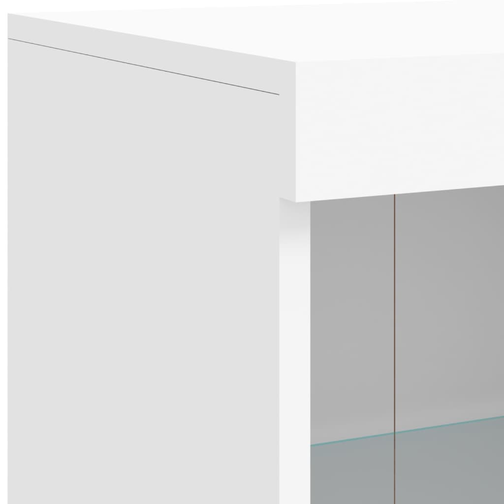 vidaXL Μπουφές με Φώτα LED Λευκός 81 x 37 x 100 εκ.