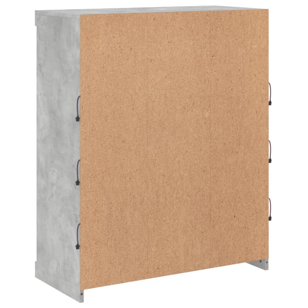 vidaXL Μπουφές με Φώτα LED Γκρι Σκυροδέματος 81 x 37 x 100 εκ.