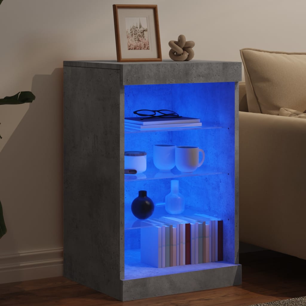 vidaXL Μπουφές με LED Γκρι Σκυροδέματος 41 x 37 x 67 εκ.