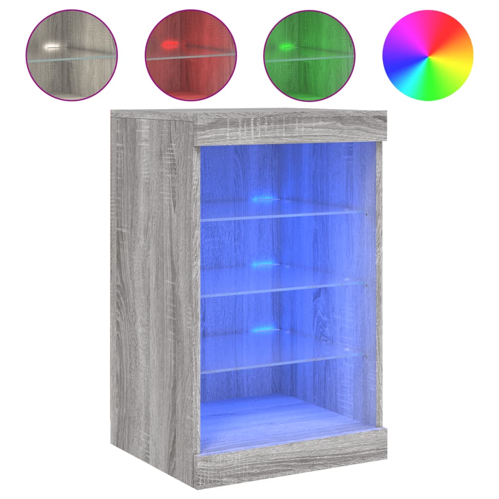 vidaXL Μπουφές με LED Γκρι Sonoma 41 x 37 x 67 εκ.