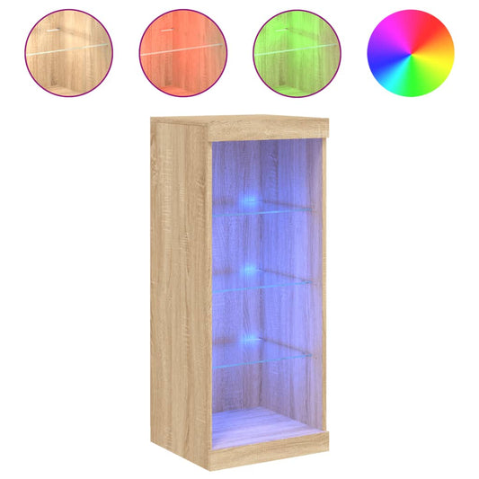 vidaXL Μπουφές με Φώτα LED Sonoma Δρυς 41 x 37 x 100 εκ.