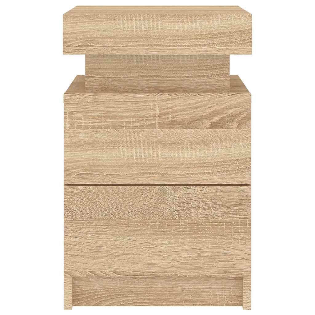 vidaXL Κομοδίνα με Φώτα LED 2 τεμ. Sonoma Δρυς 35 x 39 x 55 εκ.