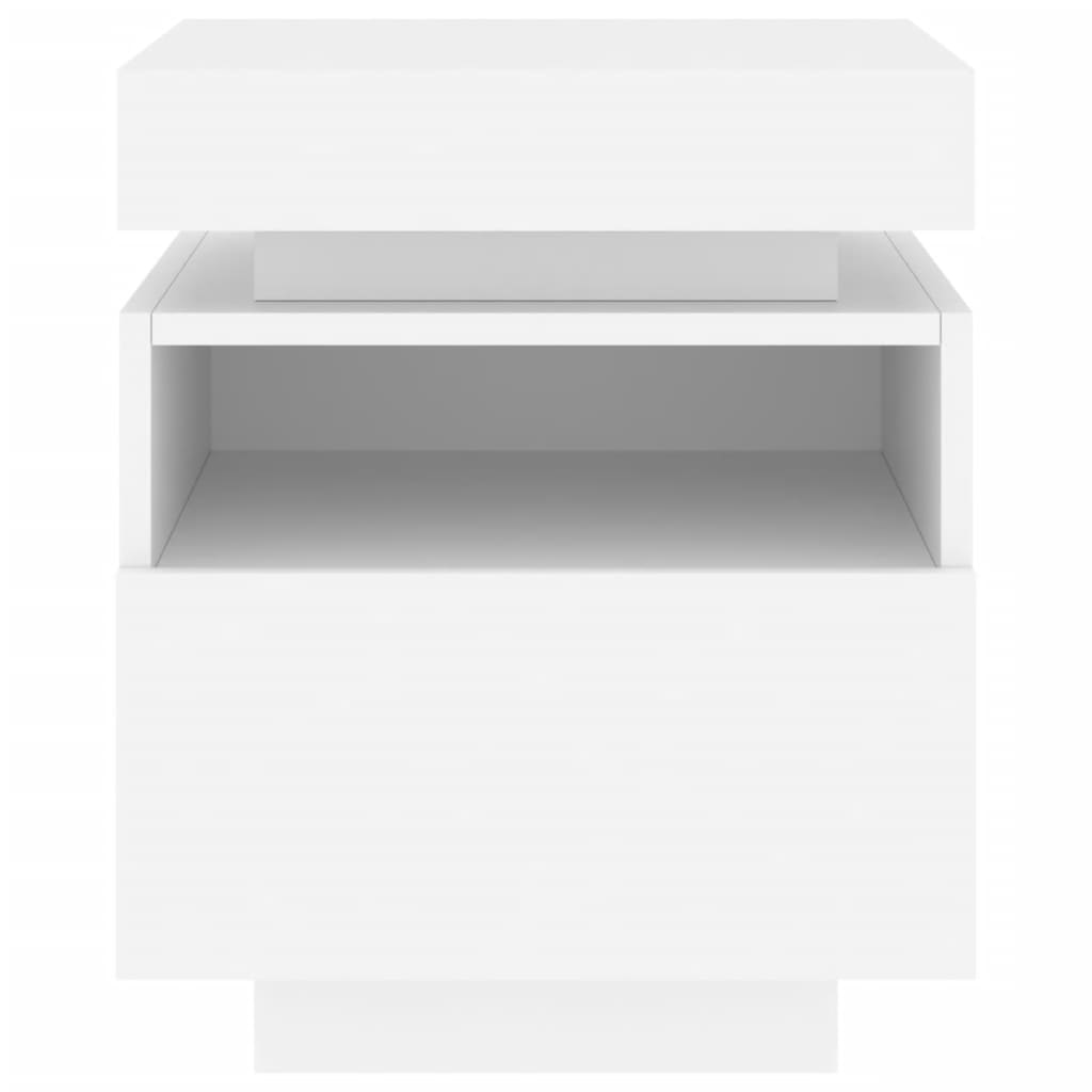 vidaXL Κομοδίνο με Φώτα LED Λευκό 40 x 39 x 48,5 εκ.