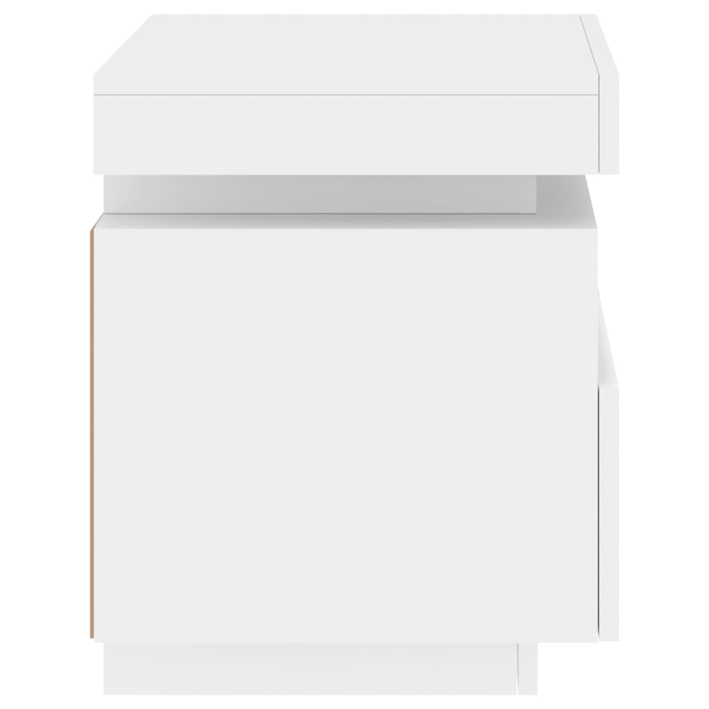 vidaXL Κομοδίνο με Φώτα LED Λευκό 40 x 39 x 48,5 εκ.
