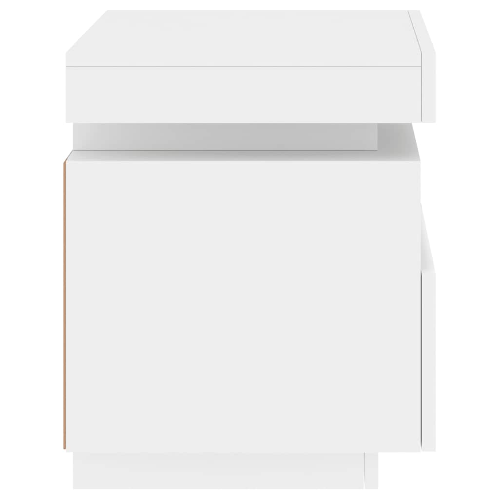 vidaXL Κομοδίνα με Φώτα LED 2 τεμ. Λευκά 40 x 39 x 48,5 εκ.
