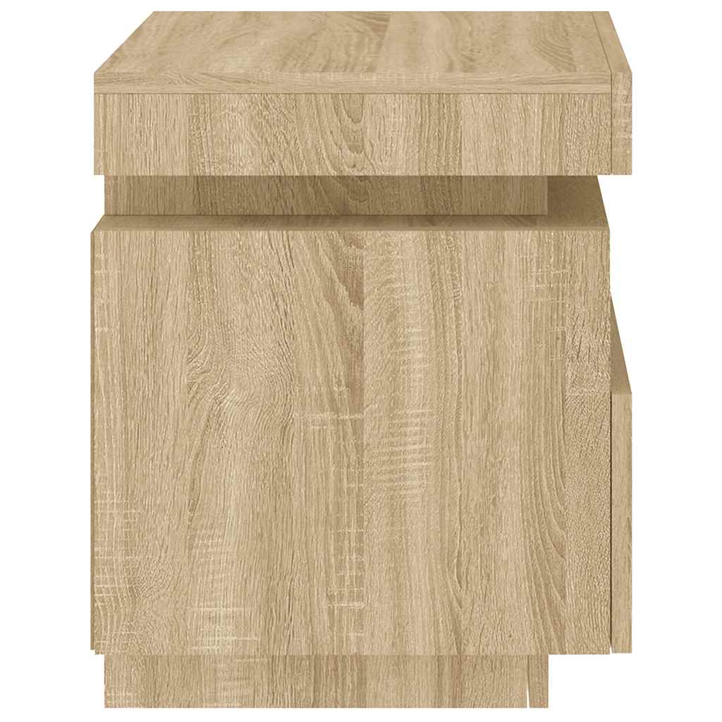 vidaXL Κομοδίνα με Φώτα LED 2 τεμ. Sonoma Δρυς 40x39x48,5 εκ.