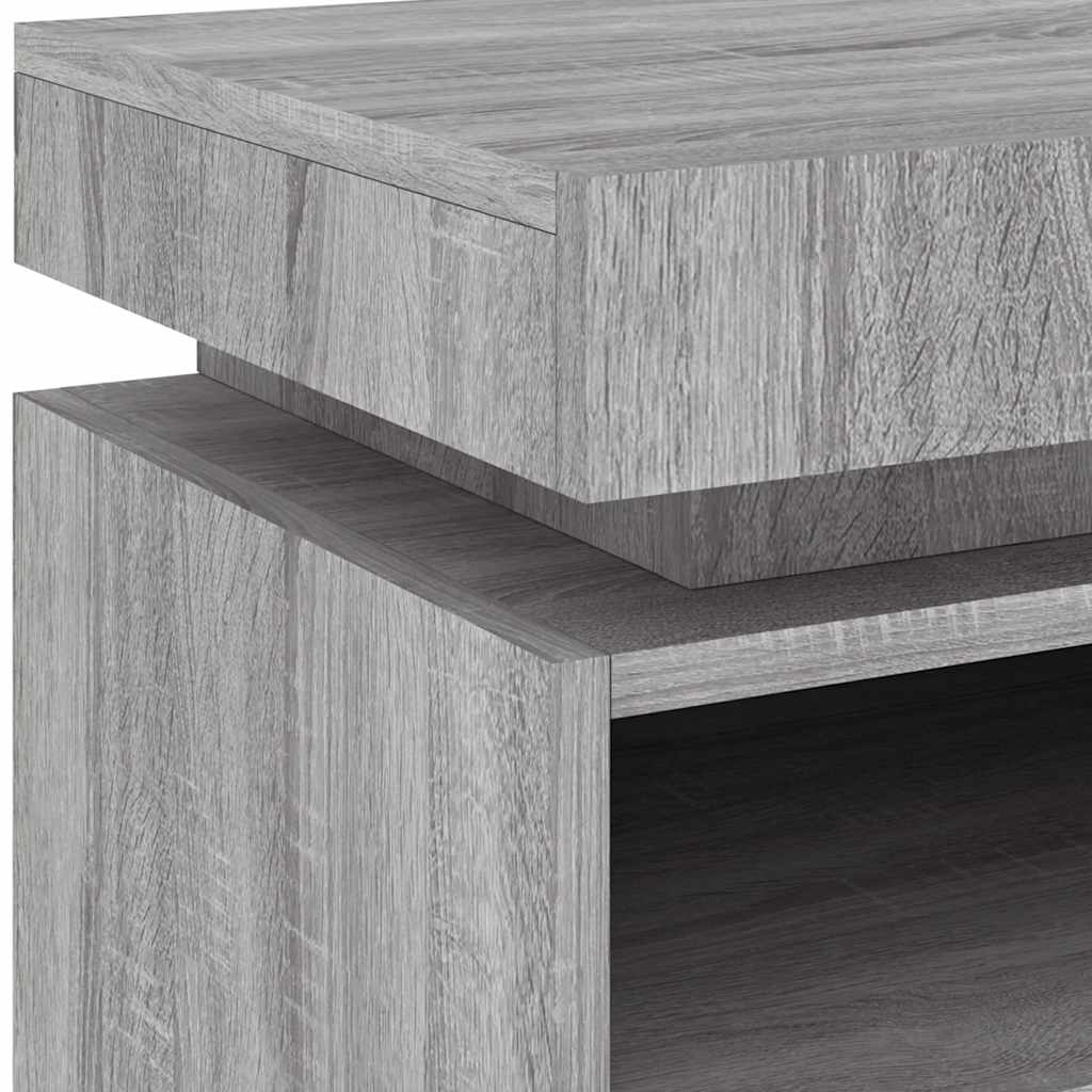 vidaXL Κομοδίνα με Φώτα LED 2 τεμ. Γκρι Sonoma 40x39x48,5 εκ.
