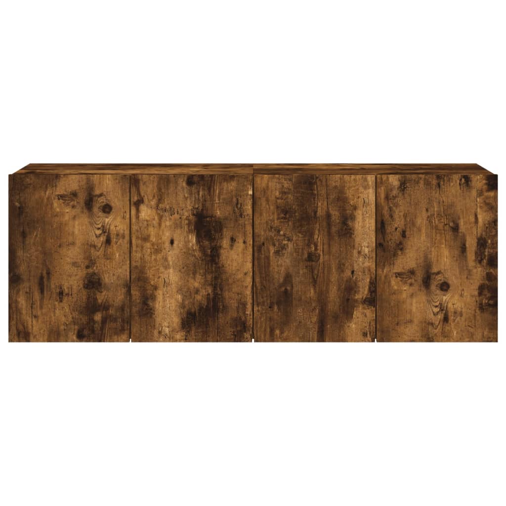 vidaXL Ντουλάπια Τοίχου Τηλεόρασης 2 Τεμ. Καπνιστή Δρυς 60x30x41 εκ.