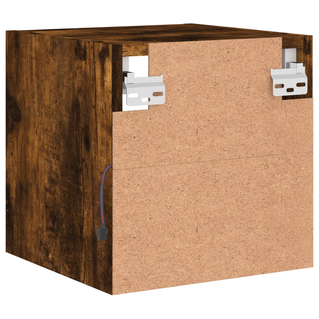 vidaXL Έπιπλο Τοίχου Τηλεόρασης με LED Καπνιστή Δρυς 30 x 28,5 x 30εκ.