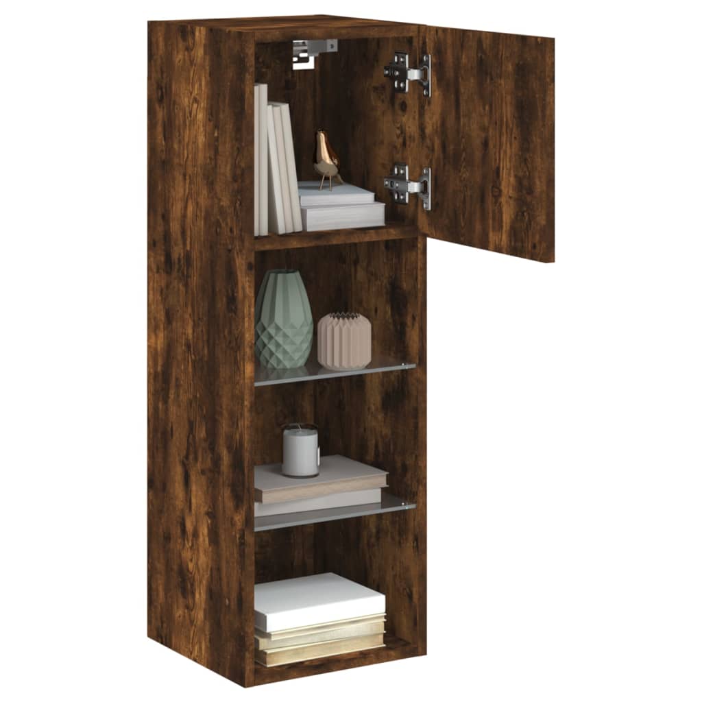 vidaXL Έπιπλο Τηλεόρασης με LED Καπνιστή Δρυς 30,5x30x90 εκ.