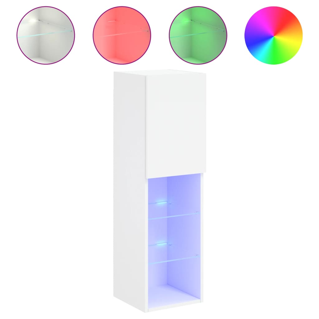 vidaXL Έπιπλο Τηλεόρασης με LED Λευκό 30,5x30x102 εκ.