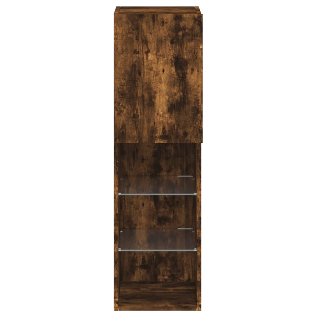 vidaXL Έπιπλο Τηλεόρασης με LED Καπνιστή Δρυς 30,5x30x102 εκ.