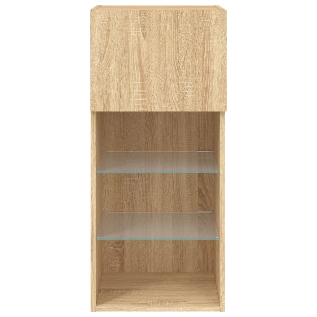 vidaXL Έπιπλα Τηλεόρασης με LED 2 τεμ. Sonoma Δρυς 40,5x30x90 εκ.