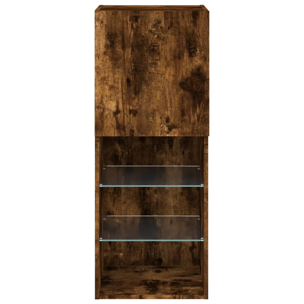 vidaXL Έπιπλο Τηλεόρασης με LED Καπνιστή Δρυς 40,5x30x102 εκ.