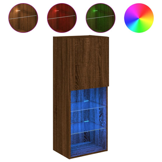 vidaXL Έπιπλο Τηλεόρασης με LED Καφέ Δρυς 40,5x30x102 εκ.