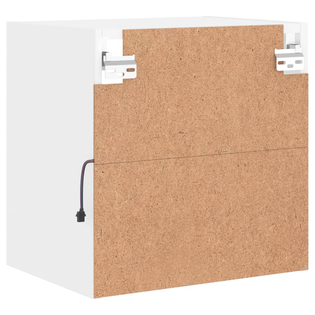 vidaXL Κομοδίνο Επιτοίχιο με Φώτα LED Λευκό