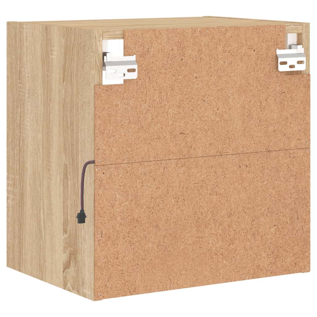 vidaXL Κομοδίνο Επιτοίχιο με Φώτα LED Sonoma Δρυς