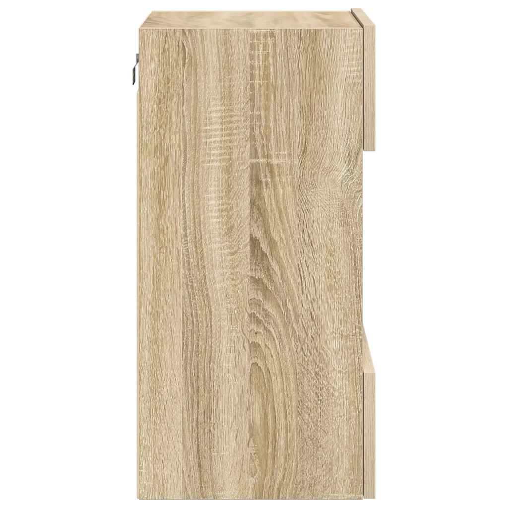 vidaXL Κρεμαστά ντουλάπια με φώτα LED για τηλεόραση 2 Τεμ. Sonoma Δρυς 40x30x60,5 εκ.