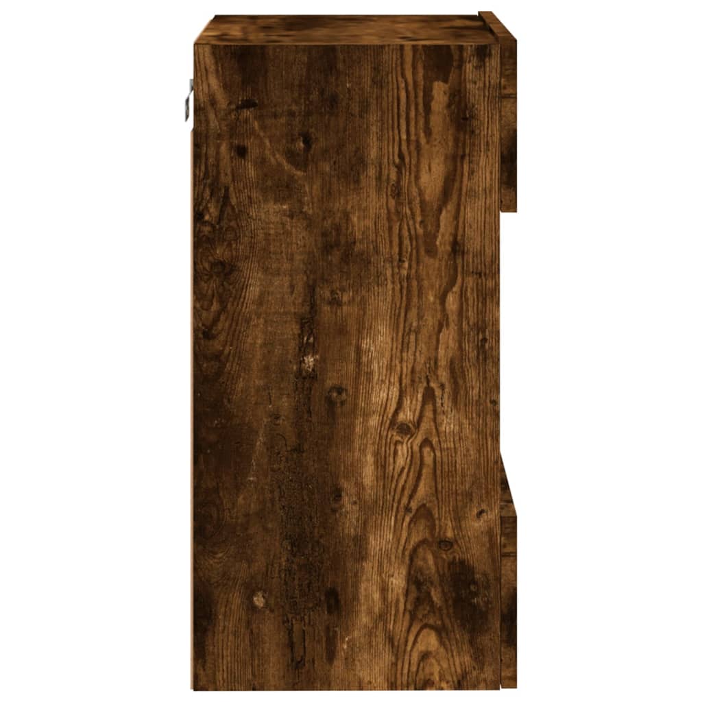 vidaXL Έπιπλο Τοίχου Τηλεόρασης με LED Καπνιστή Δρυς 40x30x60,5 εκ.