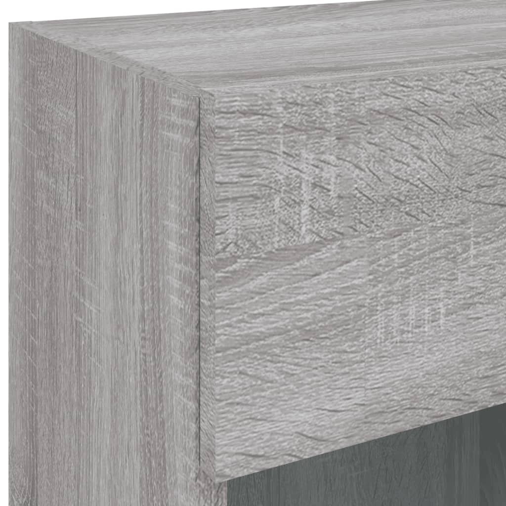 vidaXL Έπιπλο Τοίχου Τηλεόρασης με LED Γκρι Sonoma 40x30x60,5 εκ.