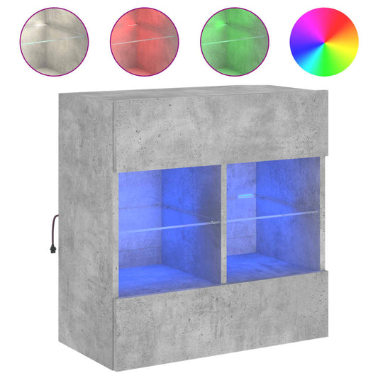 vidaXL Έπιπλο Τηλεόρασης με LED Γκρι Σκυροδέματος 58,5x30x60,5 εκ.