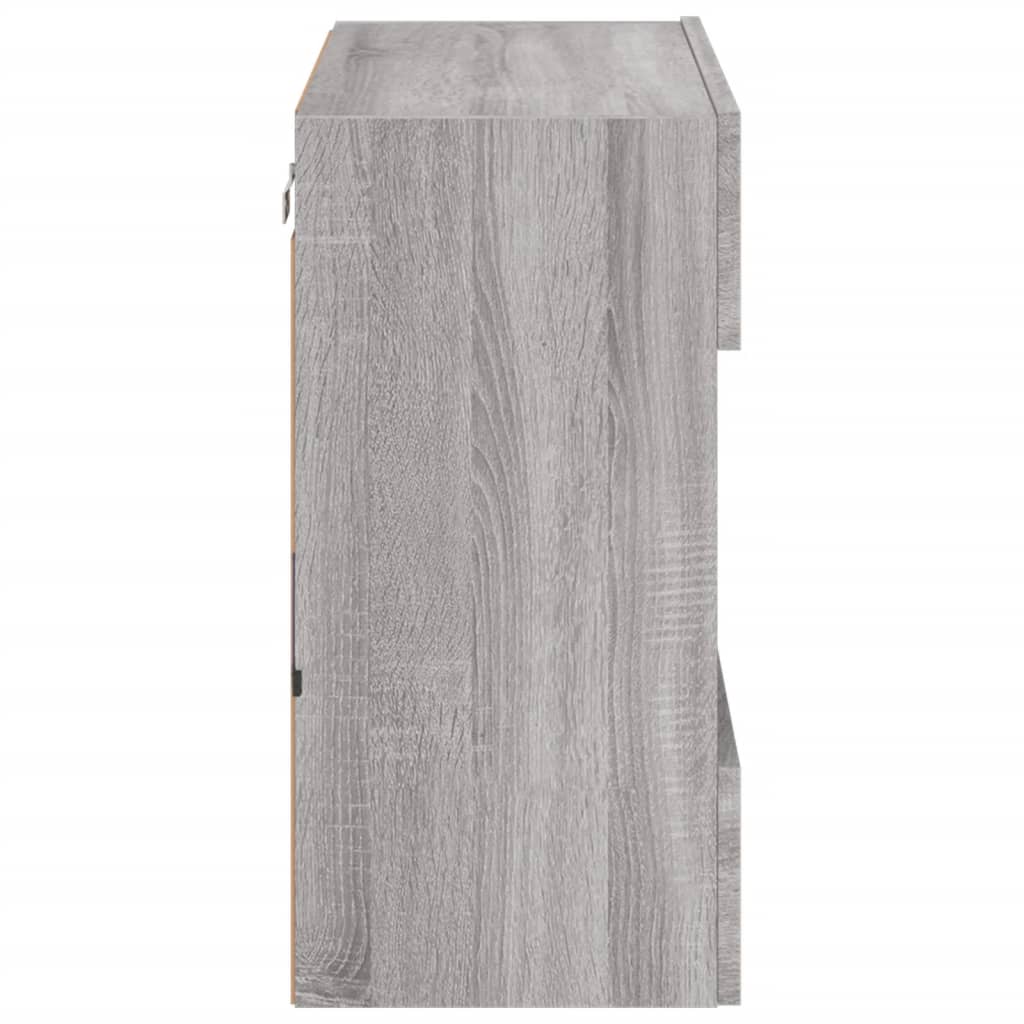 vidaXL Έπιπλο Τοίχου Τηλεόρασης με LED Γκρι Sonoma 58,5x30x60,5 εκ.