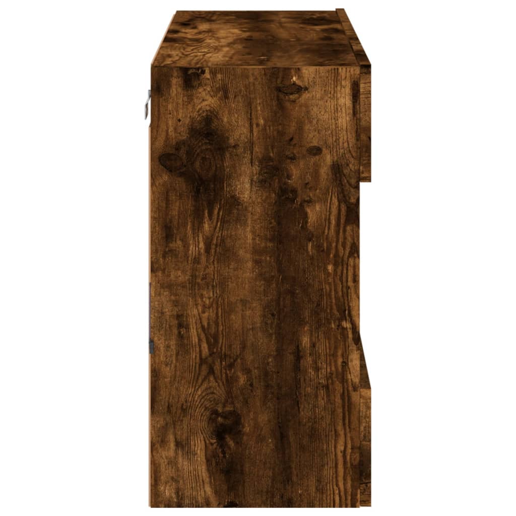 vidaXL Έπιπλο Τοίχου Τηλεόρασης με LED Καπνιστή Δρυς 78,5x30x60,5 εκ.