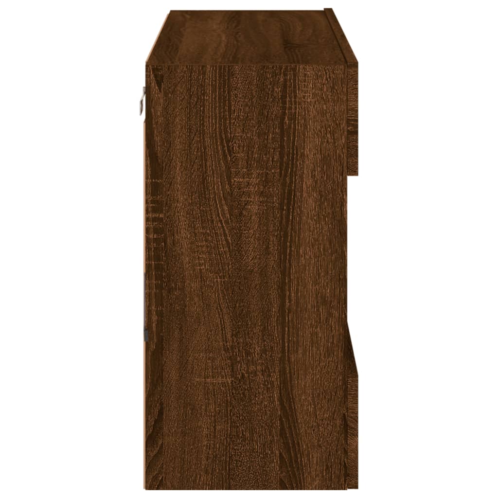 vidaXL Έπιπλο Τοίχου Τηλεόρασης με LED Καφέ Δρυς 78,5x30x60,5 εκ.