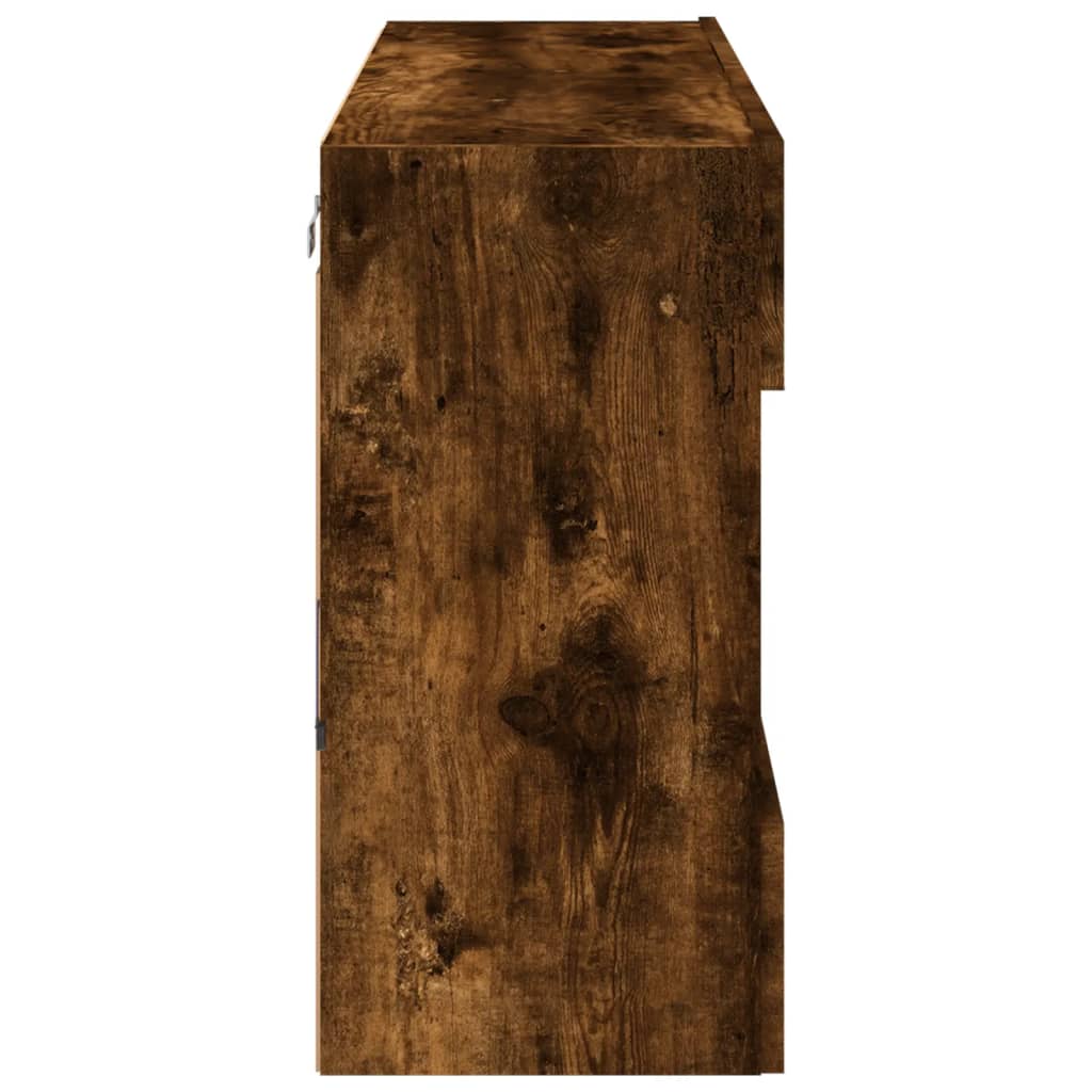 vidaXL Έπιπλο Τοίχου Τηλεόρασης με LED Καπνιστή Δρυς 98,5x30x60,5 εκ.