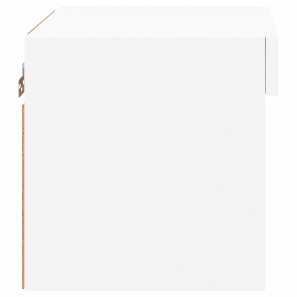 vidaXL Κομοδίνο Επιτοίχιο με Φώτα LED Λευκό