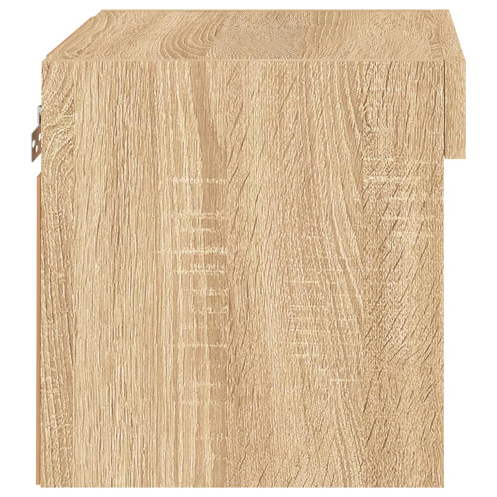 vidaXL Κομοδίνο Επιτοίχιο με Φώτα LED Sonoma Δρυς