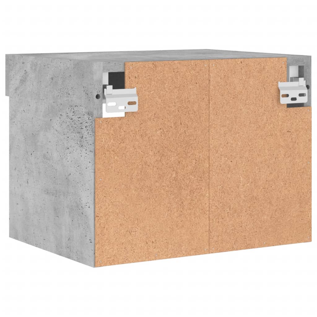 vidaXL Κομοδίνο Επιτοίχιο με Φώτα LED Γκρι Σκυροδέματος