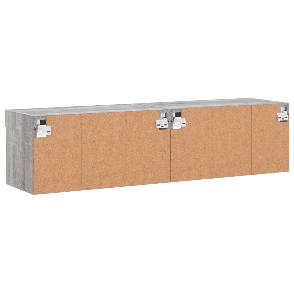 vidaXL Έπιπλα Τηλεόρασης με LED 2 τεμ. Γκρι Sonoma 60 x 30 x 30 εκ.