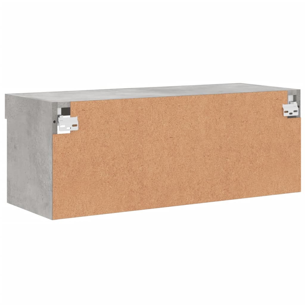 vidaXL Έπιπλο Τηλεόρασης με LED Γκρι Σκυροδέματος 80x30x30 εκ.