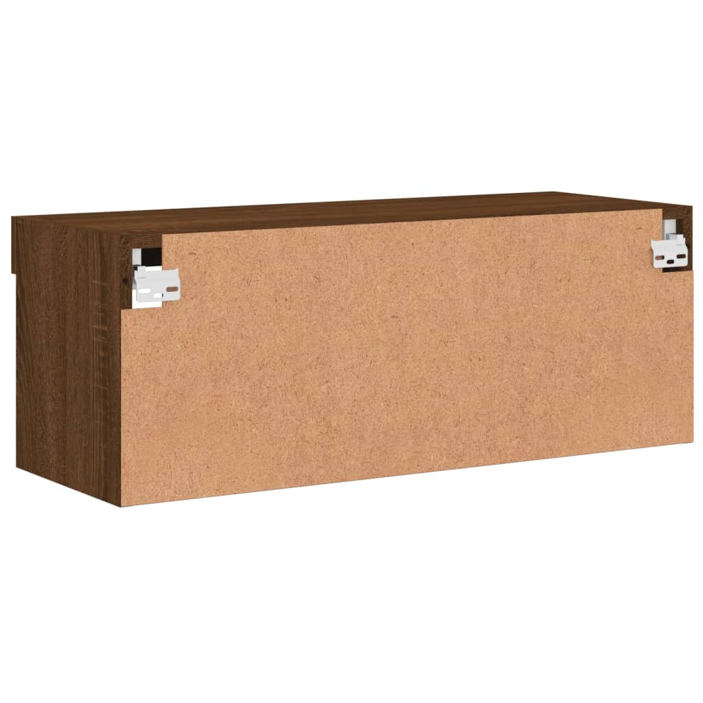 vidaXL Έπιπλο Τηλεόρασης με LED Καφέ Δρυς 80x30x30 εκ.