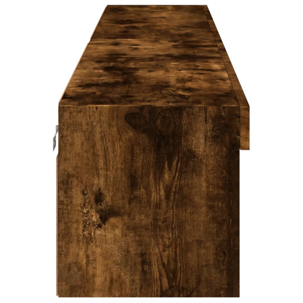 vidaXL Έπιπλα Τηλεόρασης με LED 2 τεμ. Καπνιστή Δρυς 100 x 30 x 30 εκ.