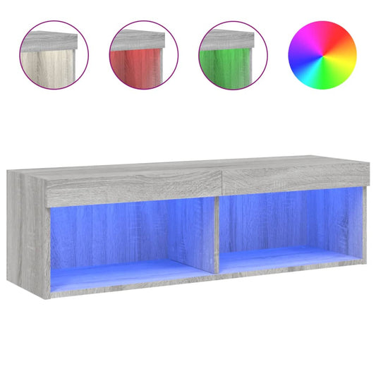 vidaXL Έπιπλο Τηλεόρασης με LED Γκρι Sonoma 100x30x30 εκ.