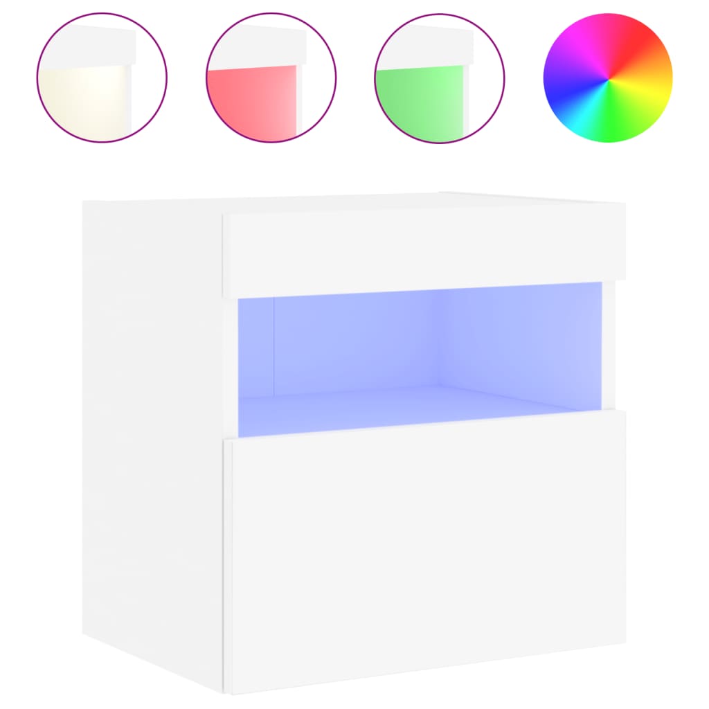vidaXL Έπιπλα Τοίχου Τηλεόρασης με LED 2 Τεμ. Λευκά 40x30x40 εκ.