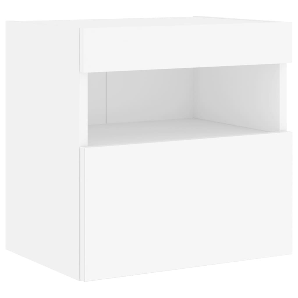 vidaXL Έπιπλα Τοίχου Τηλεόρασης με LED 2 Τεμ. Λευκά 40x30x40 εκ.