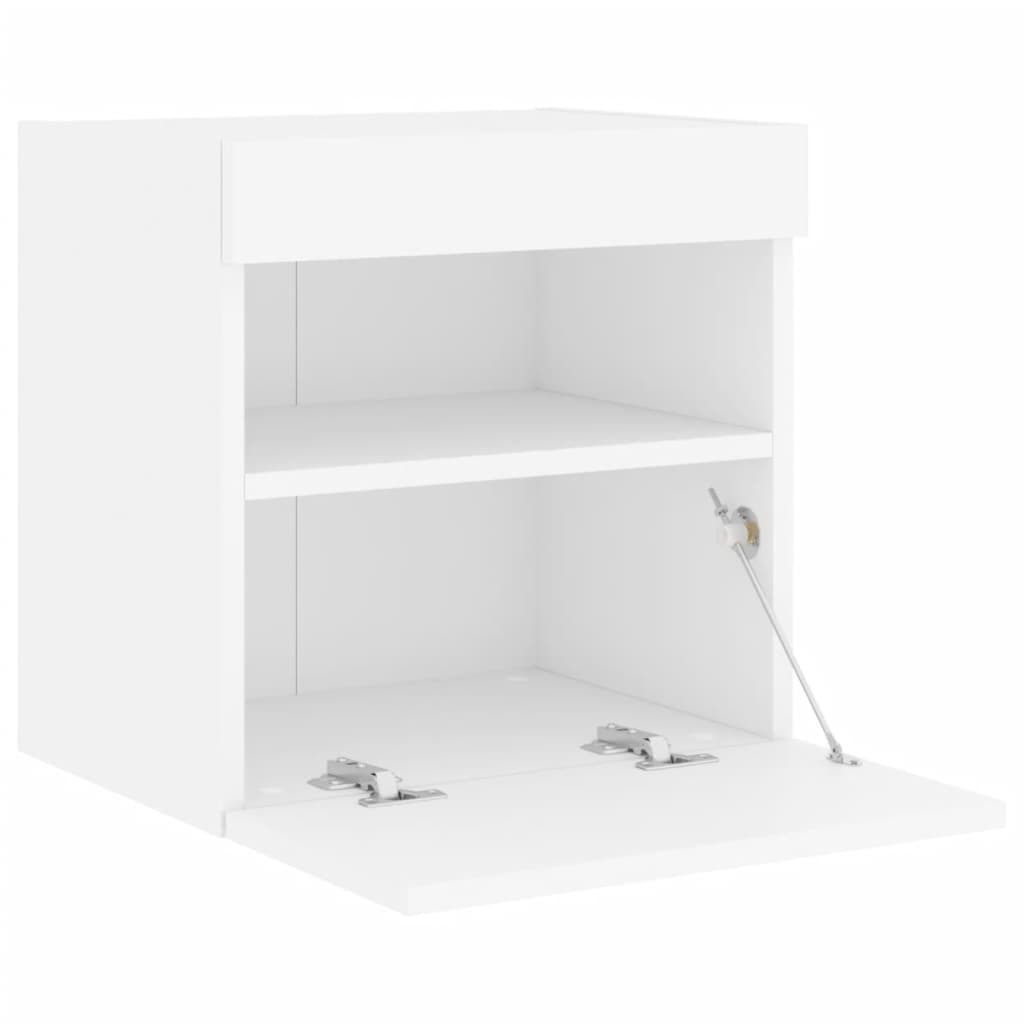 vidaXL Έπιπλα Τοίχου Τηλεόρασης με LED 2 Τεμ. Λευκά 40x30x40 εκ.