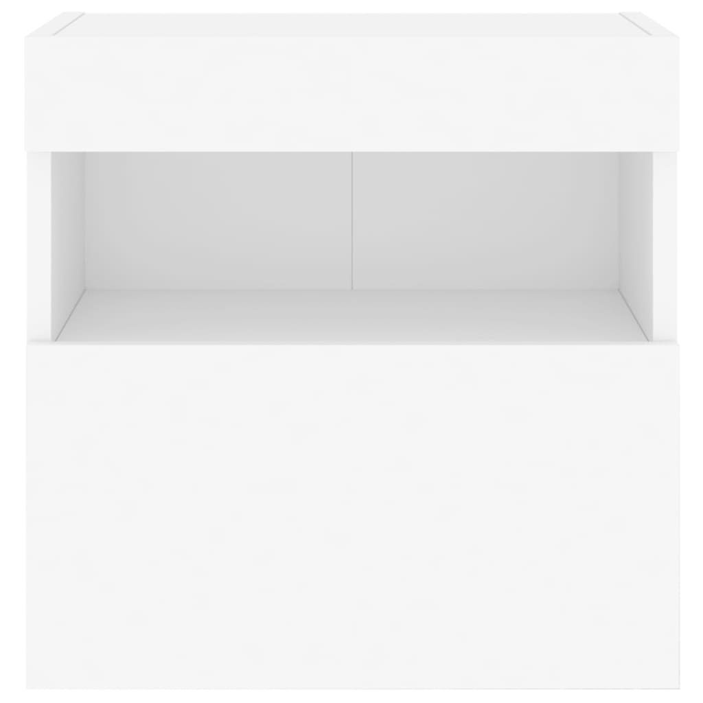 vidaXL Έπιπλα Τοίχου Τηλεόρασης με LED 2 Τεμ. Λευκά 40x30x40 εκ.