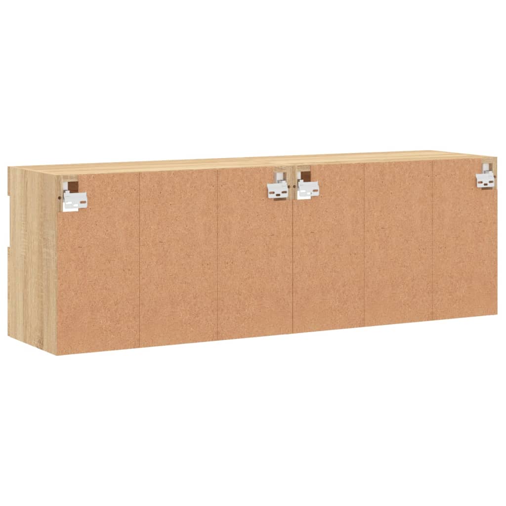 vidaXL Έπιπλα Τοίχου Τηλ. με LED 2 Τεμ. Sonoma Δρυς 60x30x40 εκ.