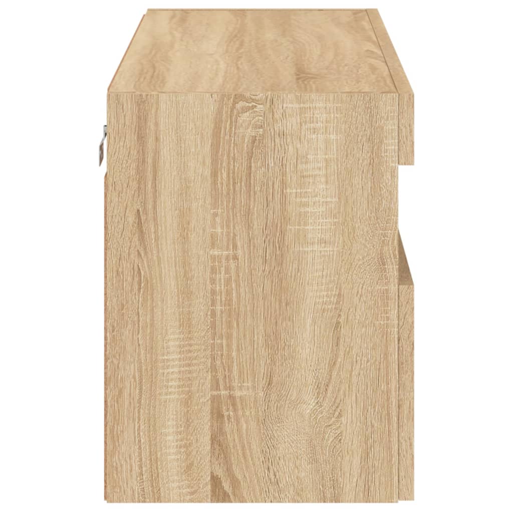 vidaXL Έπιπλο Τοίχου Τηλεόρασης με LED Sonoma Δρυς 80x30x40 εκ.