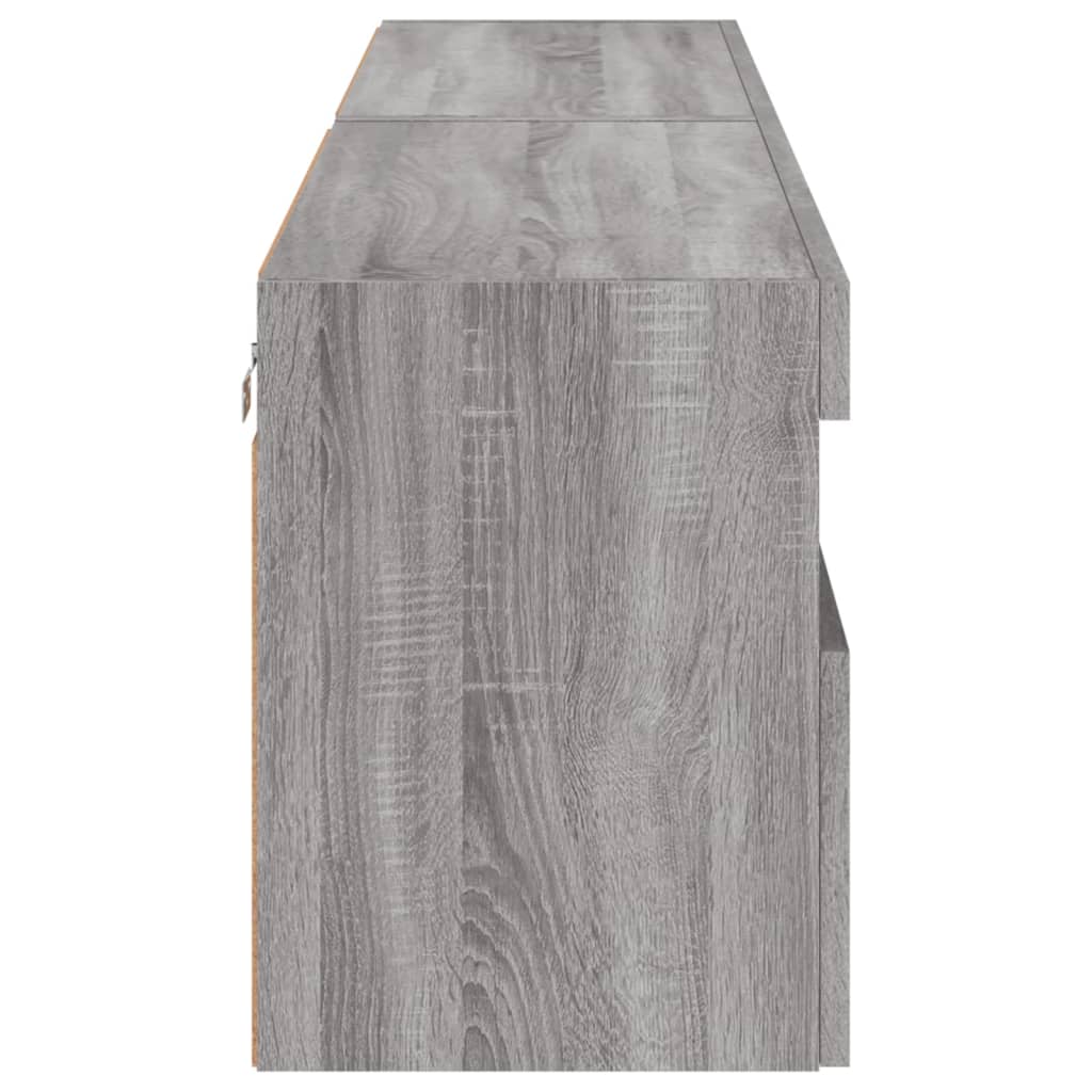 vidaXL Έπιπλα Τοίχου Τηλ. με LED 2 Τεμ. Γκρι Sonoma 80x30x40 εκ.