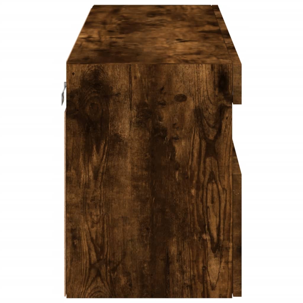 vidaXL Έπιπλο Τοίχου Τηλεόρασης με LED Καπνιστή Δρυς 100x30x40 εκ.