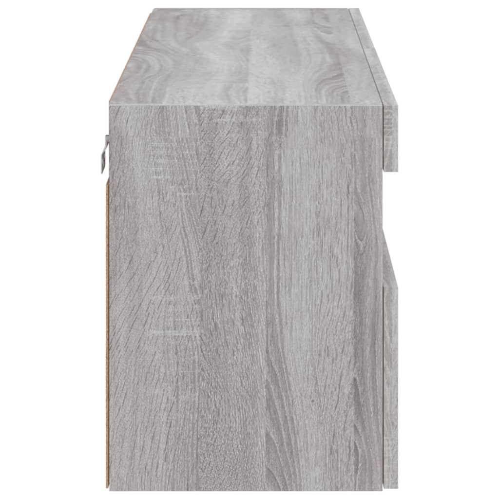 vidaXL Έπιπλο Τοίχου Τηλεόρασης με LED Γκρι Sonoma 100x30x40 εκ.