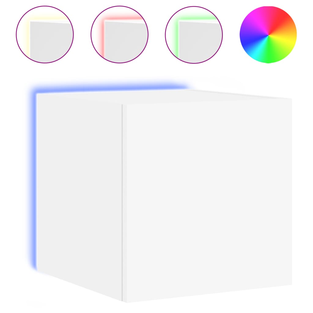 vidaXL Έπιπλο Τοίχου Τηλεόρασης με LED Λευκό 30,5x35x30 εκ.