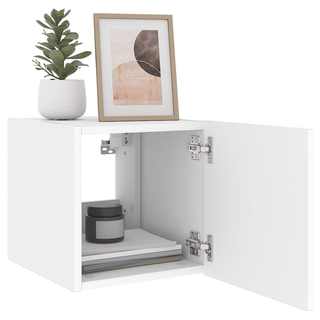 vidaXL Έπιπλο Τοίχου Τηλεόρασης με LED Λευκό 30,5x35x30 εκ.