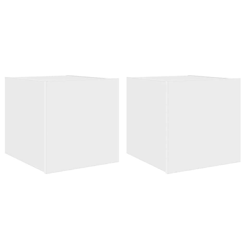 vidaXL Έπιπλα Τοίχου Τηλεόρασης με LED 2 Τεμ. Λευκά 30,5x35x30 εκ.