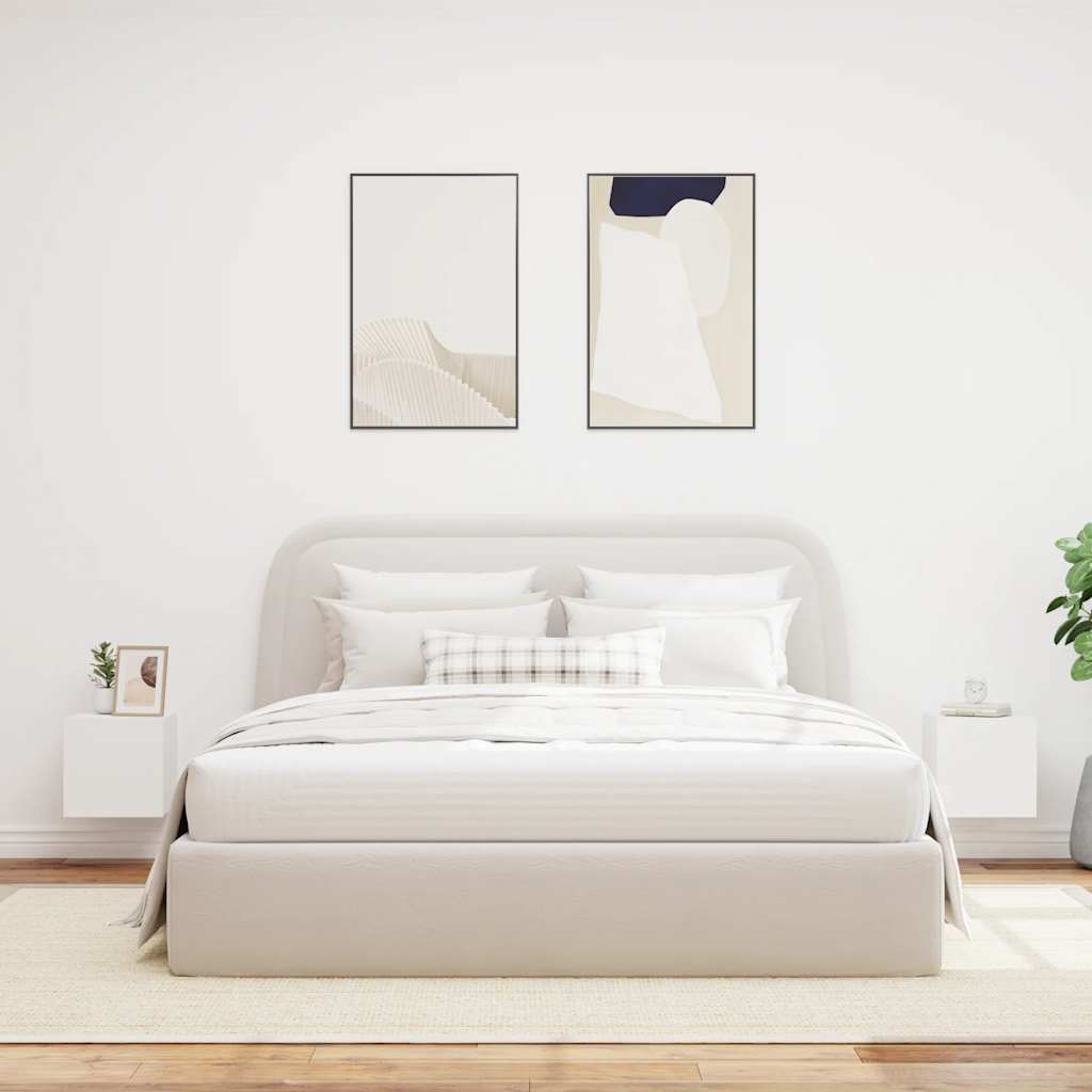 vidaXL Έπιπλα Τοίχου Τηλεόρασης με LED 2 Τεμ. Λευκά 30,5x35x30 εκ.